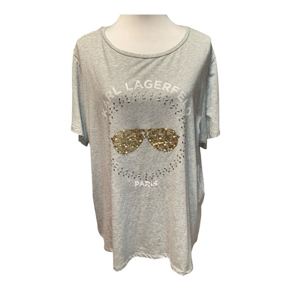 Karl Lagerfeld Paris Graphic Tee Ladies Size 2X - Picture 1 of 9